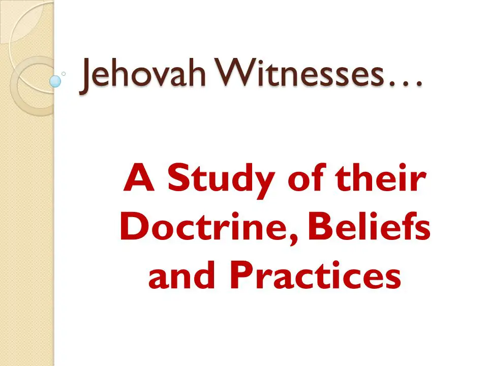 new jehovah witness religion